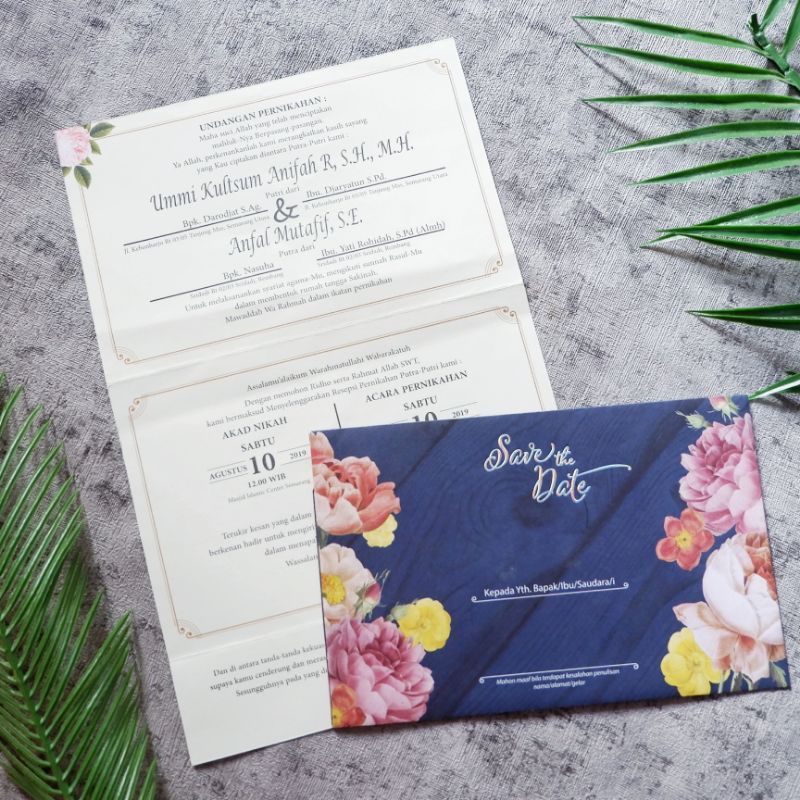 

[BISA 10 PCS] Undangan Rustic Amplop Softcover Biru Navy Bekasi