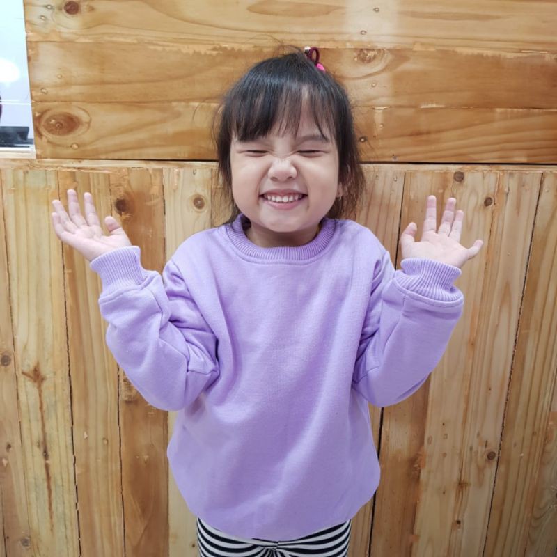 SWEATER ANAK PREMIUM POLOS WARNA GROSIR 1 - 7TH REAL PICTURE