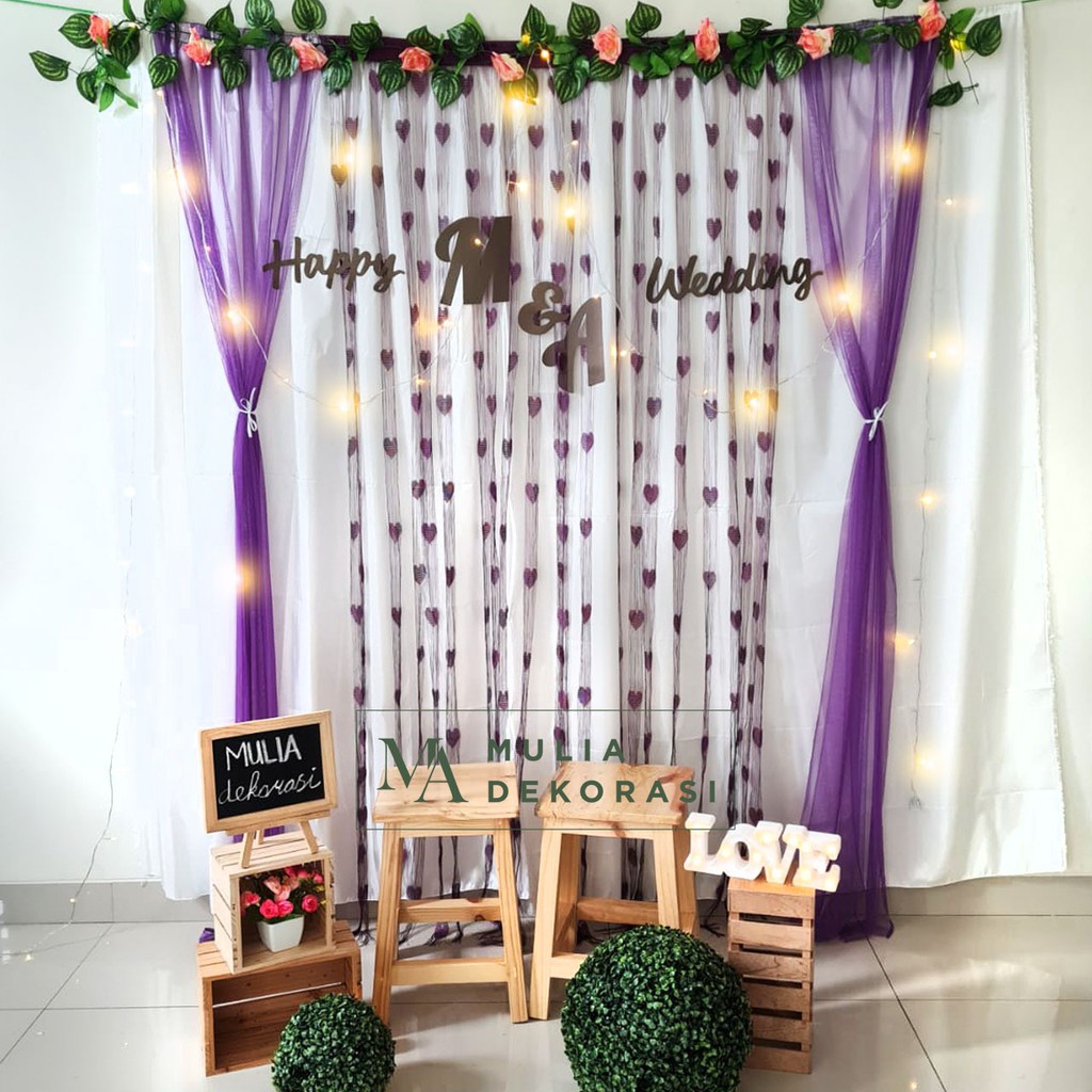 Dekorasi Backdrop Lamaran Nikahan Aqiqah Background Bekdrop Paket Mulia K