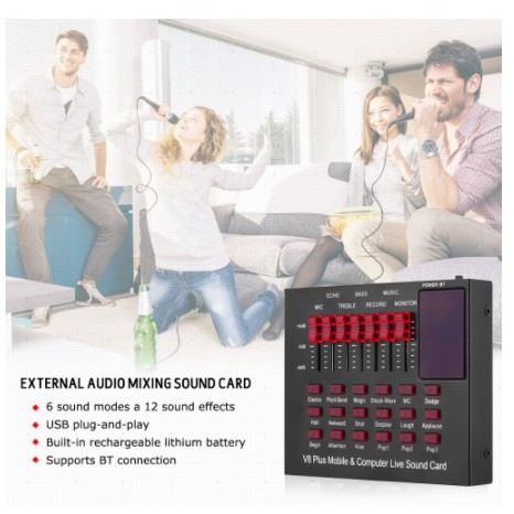 [AUDIO] - TaffSTUDIO Bluetooth Audio USB External Soundcard Live Broadcast - V8 Plus