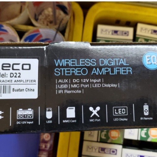 [PROMO]Power Amplifier ORIGINAL FLECO D-22/Ampli Bluetooth Karaoke Mini AC/DC