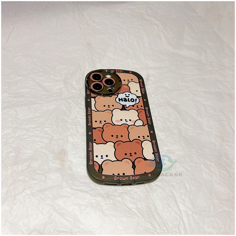 Case Bahan TPU Motif Kartun Kepala Beruang Untuk OPPO A57 2022 A15 A16 A16K A54 A53 A12 A5S A7 A3S A31 A52 A83 A92 A94 A37 F9 A1K 5F F1S