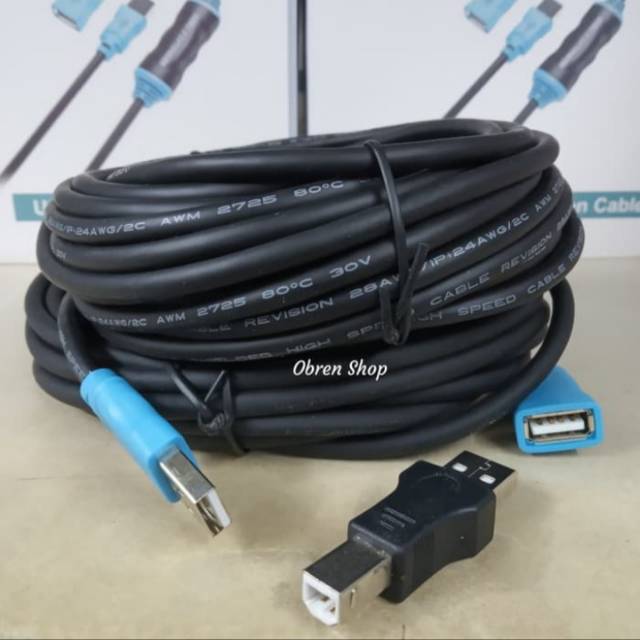 KABEL USB PRINTER 20 METER (KABEL + KONEKTOR)