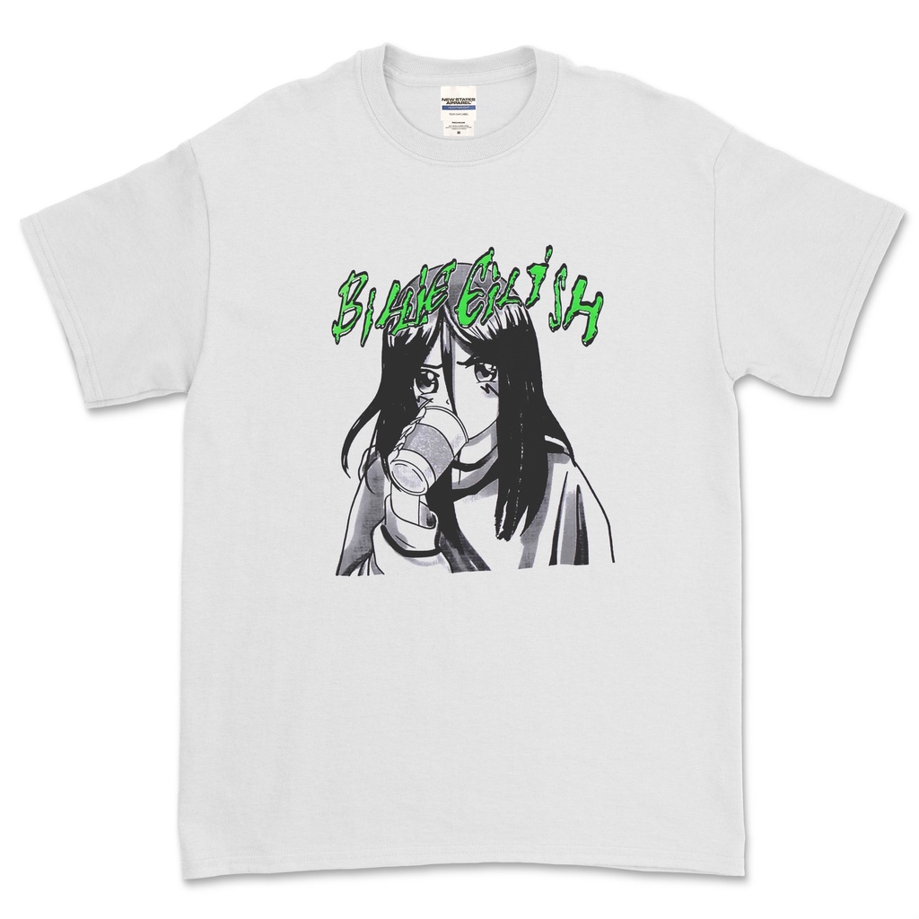 BILLIE EILISH - ANIME PORTRAIT WITH CUP T-SHIRT