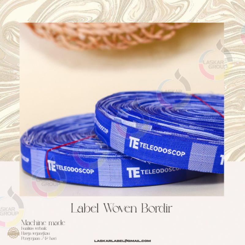 1,5×6 woven damask / label woven / woven bordir / label baju / label hijab