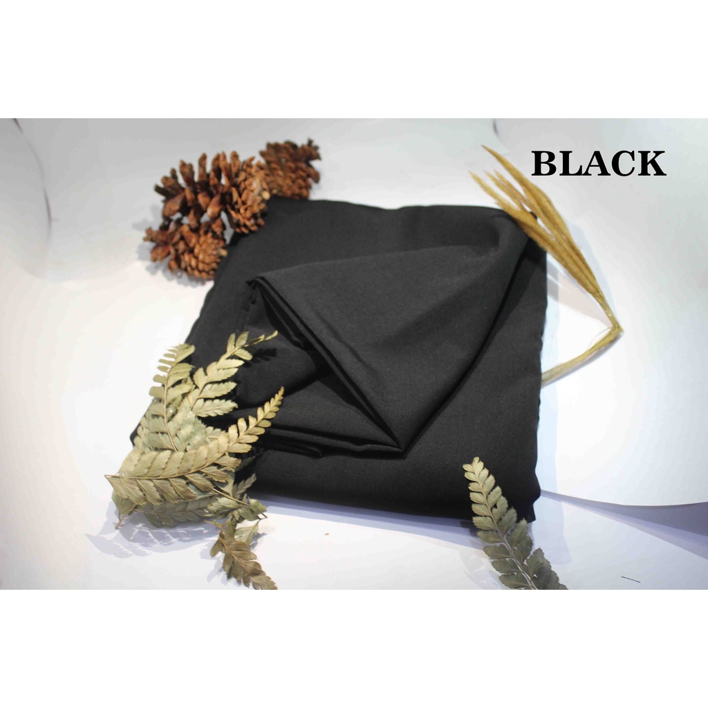 Khimar Bergo Jumbo Wolfis Non Ped / Khimar Jumbo Tali Non Ped / Hijab Instan Maryam Syari-hitam