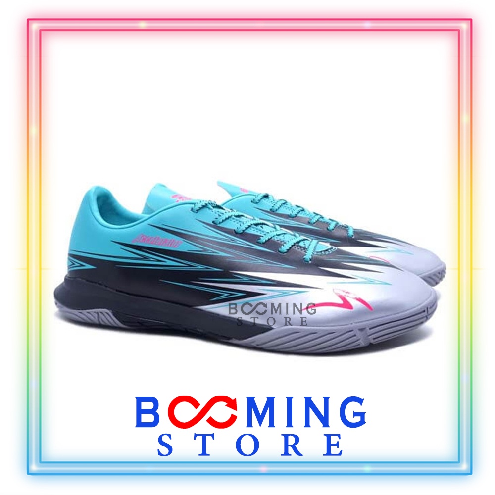 Sepatu Futsal ORIGINAL SPECS LIGHTSPEED 3 IN - Silver Black Aqua