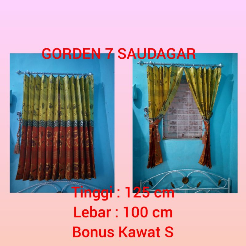 Gorden Jendela Pendek Bunga Gorden Kecil Jendela Kamar Tidur Ukuran L 100cm X P 125cm