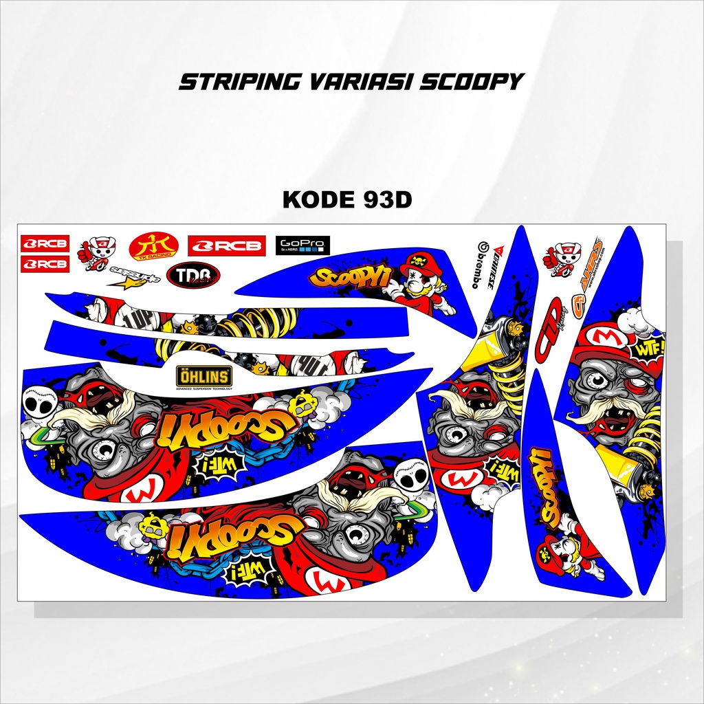 Striping Scoopy Stiker Scoopy 2013/2017 Kode 93