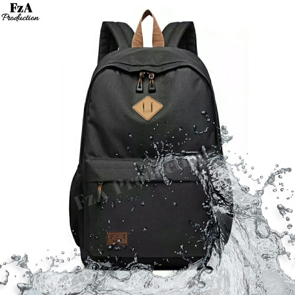 FzA Official - Big Promo..Tas Ransel Distro sekolah kuliah Kerja Pria 4286CV Tas Ransel Laptop - Black