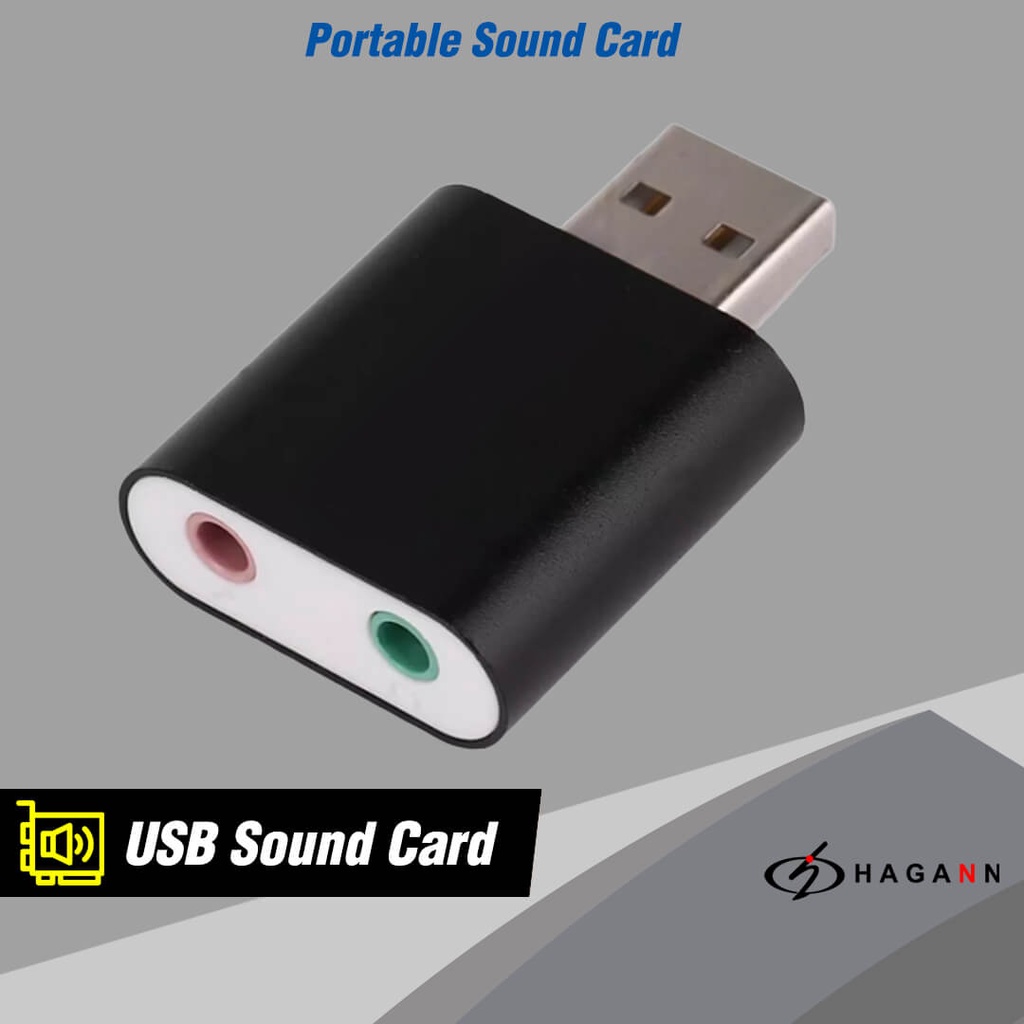 Soundcard 7.1 Converter USB to 3.5mm Aux Mini External Sound Card PC Son Card Audio Komputer Laptop