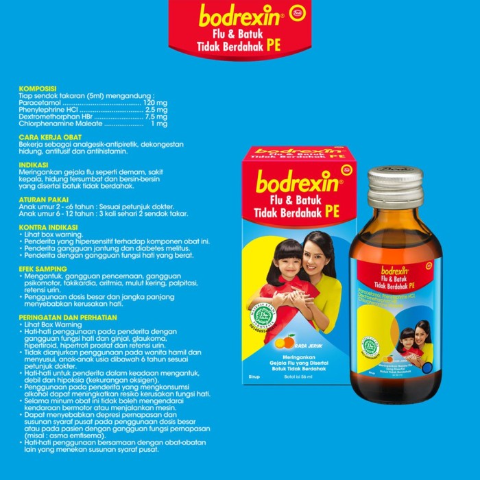 Bodrexin Flu dan Batuk Berdahak Sirup PE 56 ml