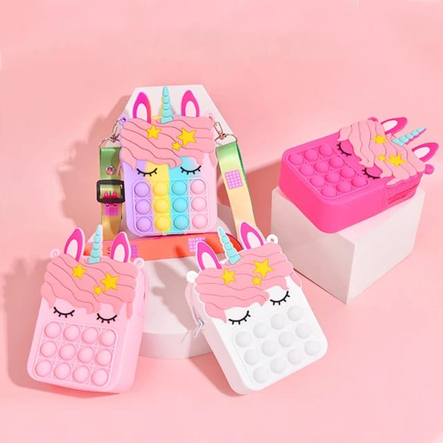 ♥TMALL88♥Slingbag Pop It Anak Pop It Jelly Bag Unicorn Fashion