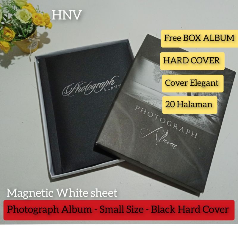 [PROMO] Photograph Album Magnetic White Sheet Small Size BLACK COVER Free Box