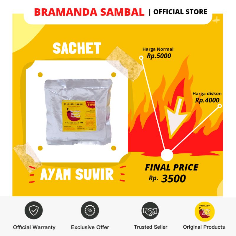 

[PROMO BELI 3] SAMBAL SACHET BRAMANDA BALAP PUYUNG AYAM SUWIR