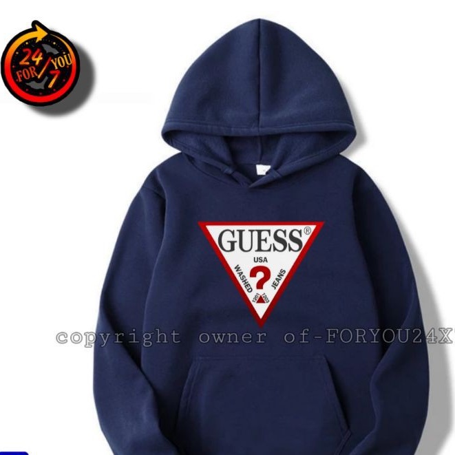 ⭐️⭐️⭐️⭐️⭐️HOODIE Spot Guess Trendy Printed Men's and Women's Hoodie Long Sleeve Hoodie LOGO SABLON /
