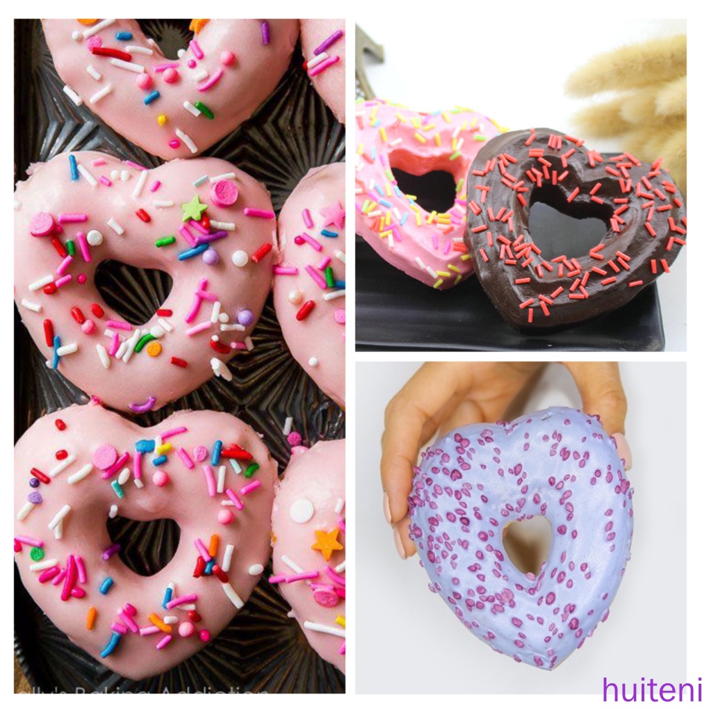 (Huite) Cetakan Kue / Donat / Biskuit / Roti Diy Bentuk Hati Bahan Plastik