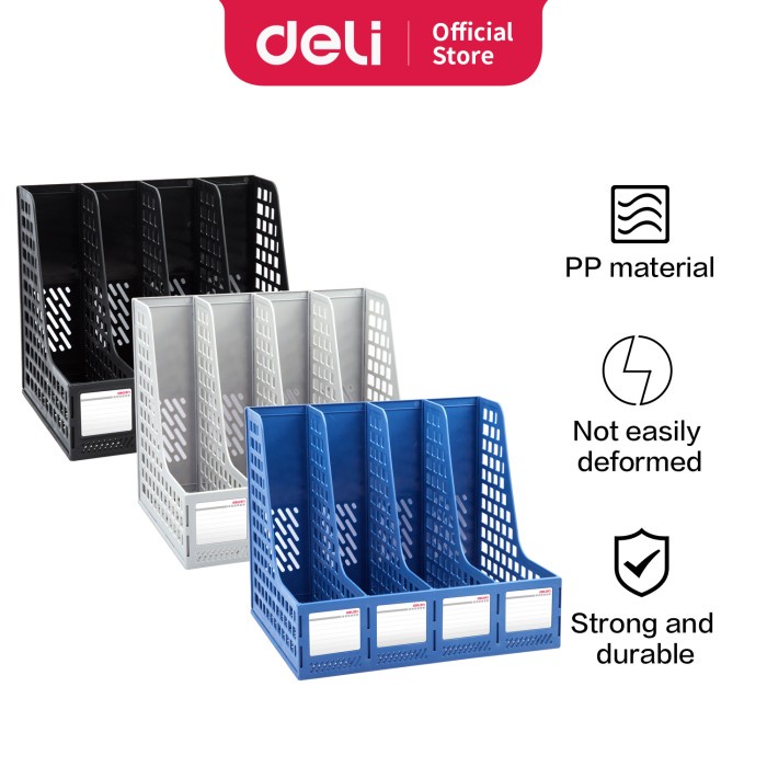 

CODE195 Deli File Tray / Rak Box File Bahan Plastik 4 Sekat 33777