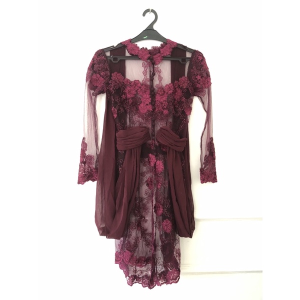 kebaya dress modern ungu