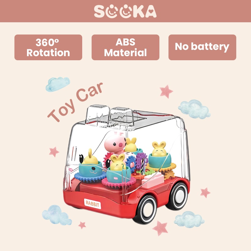 Sooka Mainan Mobil-Mobilan Bayi Unik,Lucu dan Tahan lama(Durable) - Bus Tahan Banting Merry Go Arround/Baby Car toys Crush Resistant SK-GCA1078