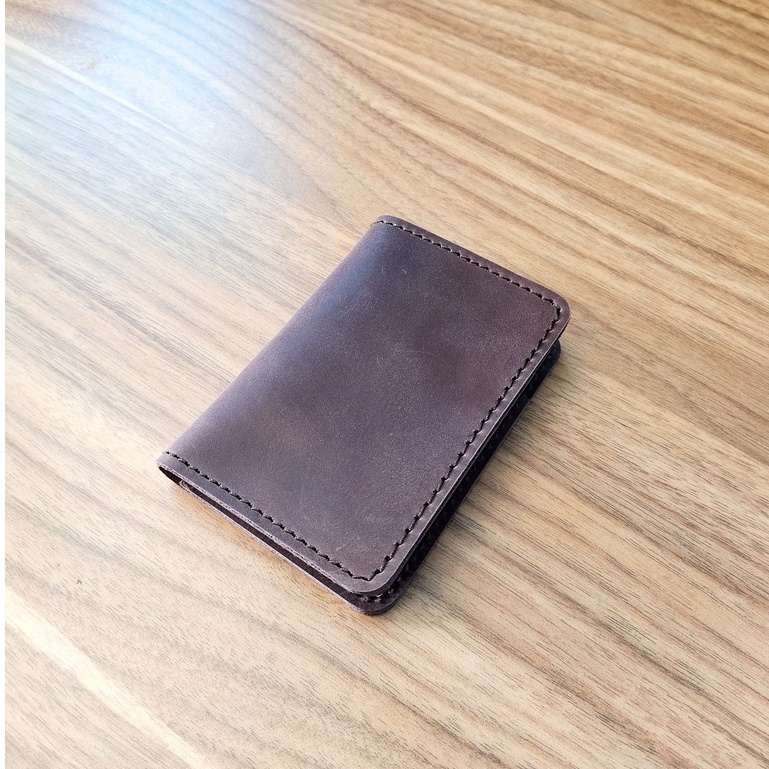 Dompet Kartu Pria Card Holder Pria Lipat Dua Kulit Asli