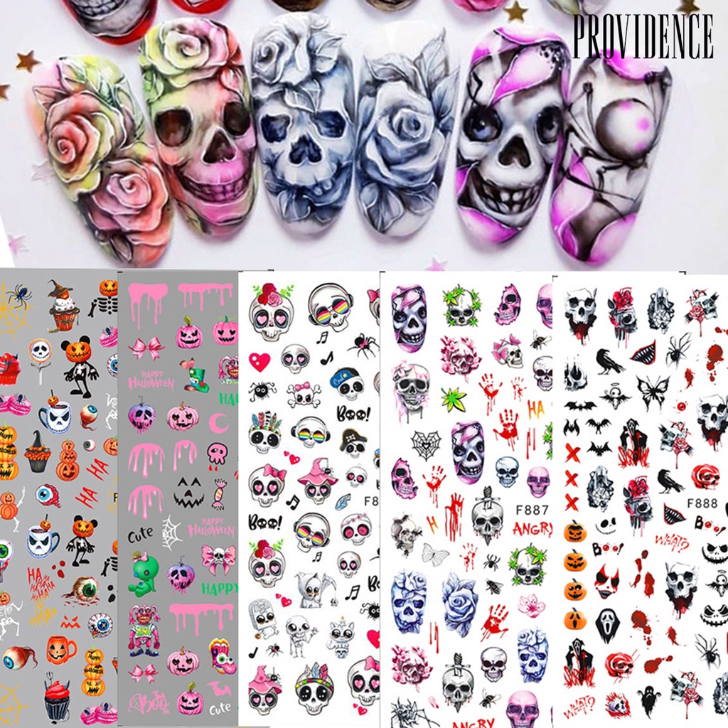 Stiker Kuku Motif Natal / Halloween Ultra Tipis Tidak Pudar Untuk Dekorasi Nail Art DIY