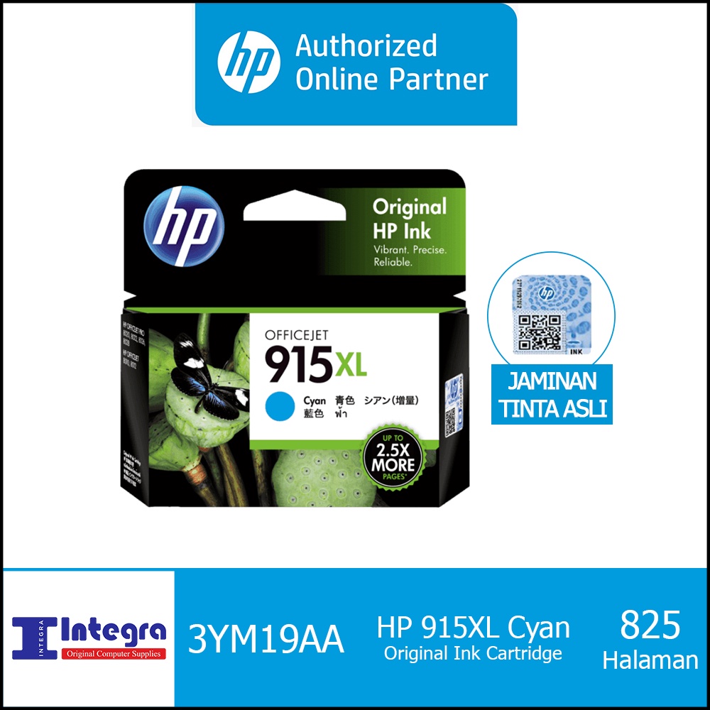 Tinta HP 915 XL Cyan Original Cartridge - 3YM19AA