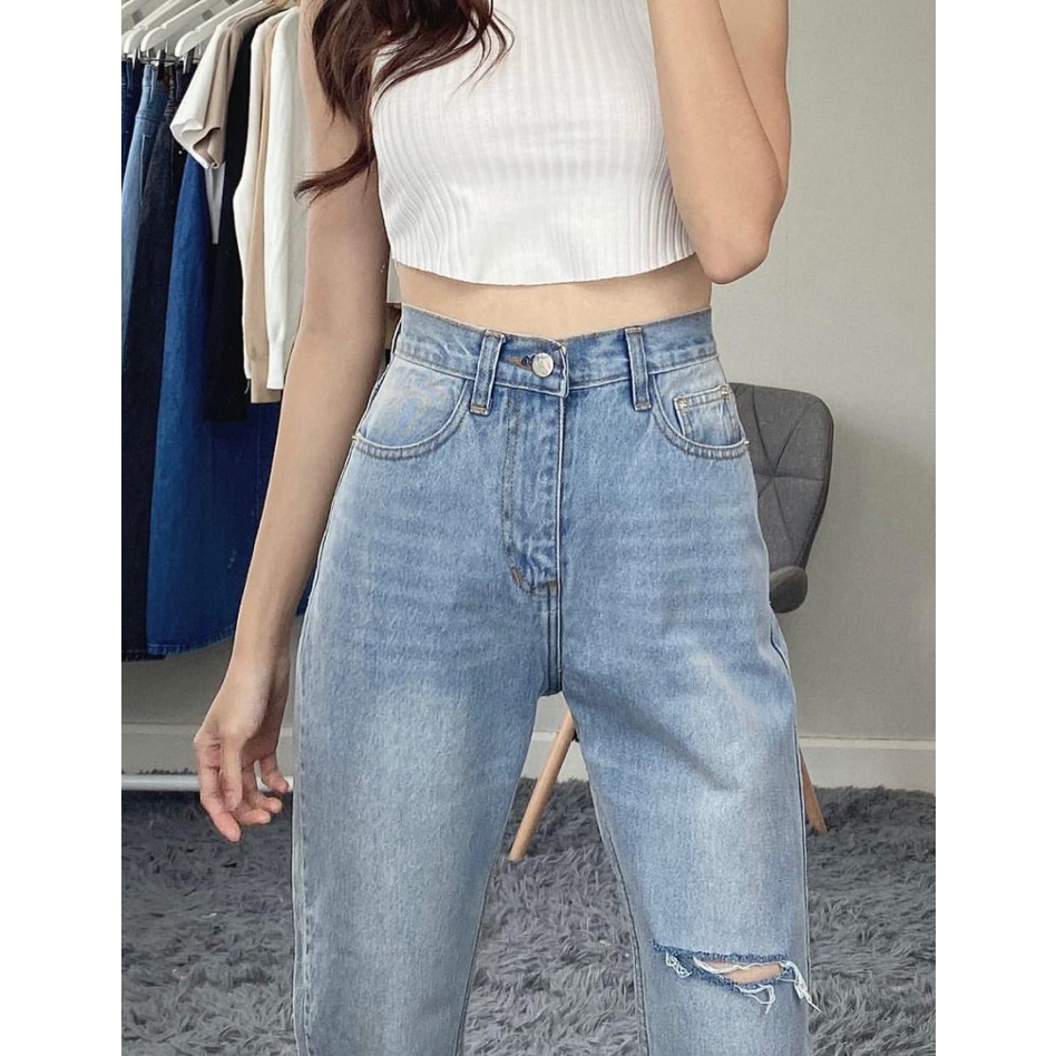 Weki jeans Boyfriend Highwaist Madeline Ripped Tembus