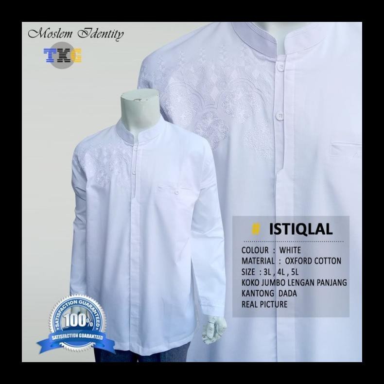 UPDATE BAJU KOKO PUTIH JUMBO / UKURAN 3L, 4L, 5L / BAJU KOKO BORDIR MURAH KOKO COWOK MURAH ALE