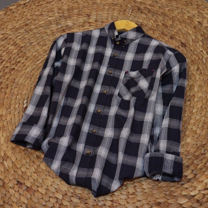 Kemeja Flanel Impor Pria Distro Flannel Lengan Panjang Pria,Kemeja Kotak Kotak Pria Lengan Panjang-Kotakgarisputih