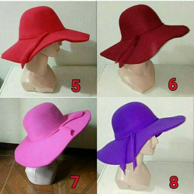 Topi pantai floppy hat topi lebar