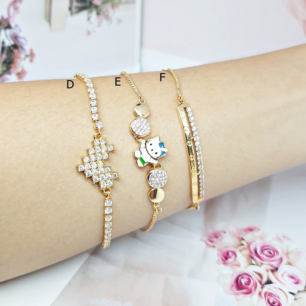 Gelang Serut Rhodium Xuping Premium Anak Perhiasan Lapis Emas Asli - BB462