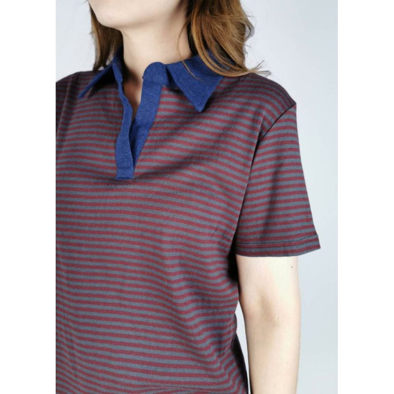 Uniqlo strip maroon polo shirt