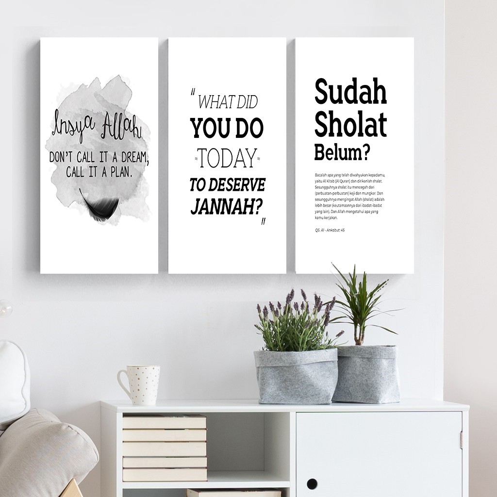 #35 Pajangan Dinding Tema Islami Quotes Putih Mdf Dekorasi Rumah Poster Kayu Hiasan Pajangan Dinding Islamic Quotes  Project5 1530