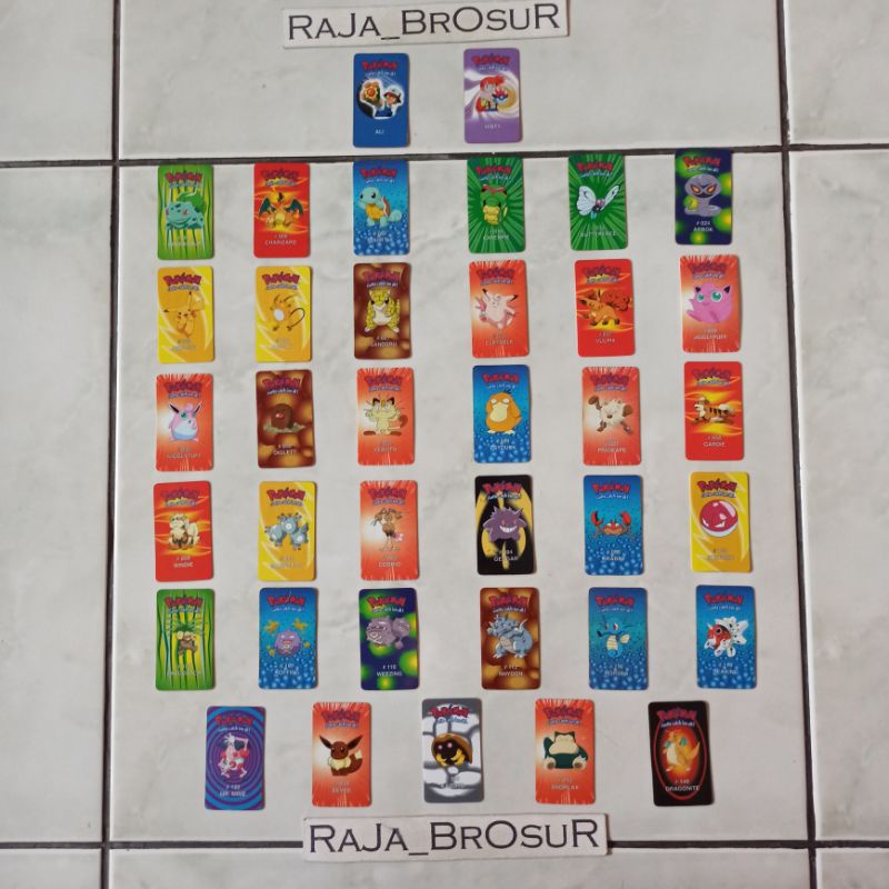 Tazos/Tajos/Tazoz Pokemon Name Card Kartu Nama Hadiah Chiki Indofood Jadul Lawas Langka Rare Generas