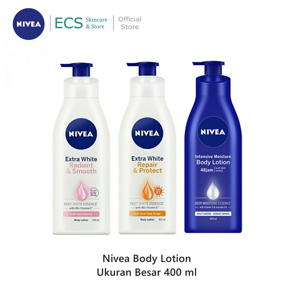 NIVEA Body Lotion Ukuran Besar 400 ml Botol Pump  - Handbody Hanbody Hand Body Handbodi Nivea