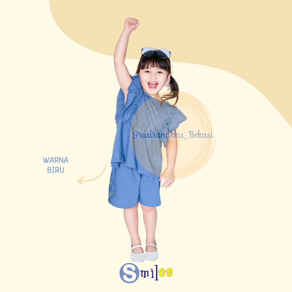 Setelan Anak Kaos Smilee Moza Mix Warna Size 1-5  Tahun