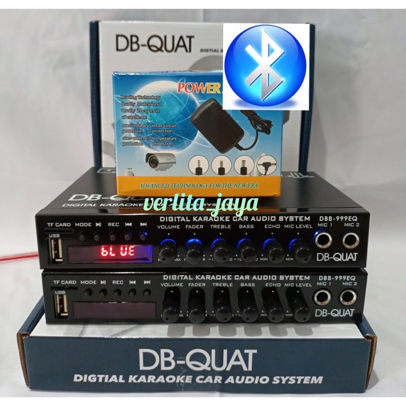 Parametrik equalizer DB QUAT DBB-999EQ bisa bluetooth bonus adaptor 12volt bisa buat pakai dirumah