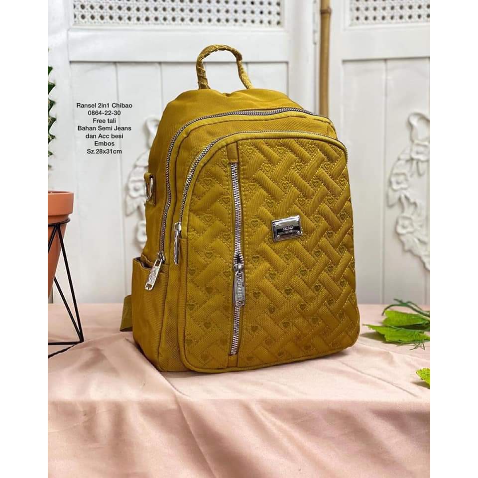 Tas Ransel Wanita Tas ransel Chibao 0864-22-30 Bahan kanvas Terbaru. Ransel Chibao Ransel Kanvas Bisa Bayar Ditempat.!!!