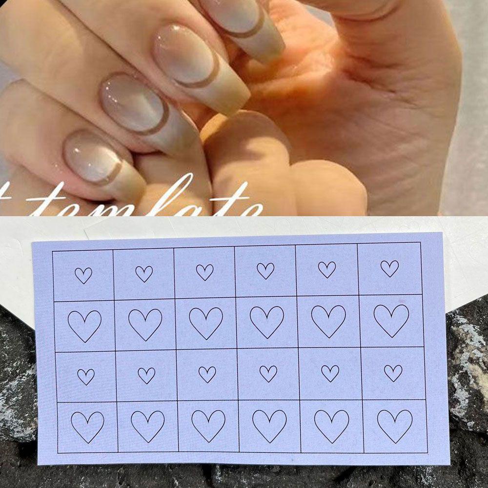 Preva Inkjet Template Stiker Kuku Nail Art Dekorasi Garis Tidak Teratur Airbrush Love