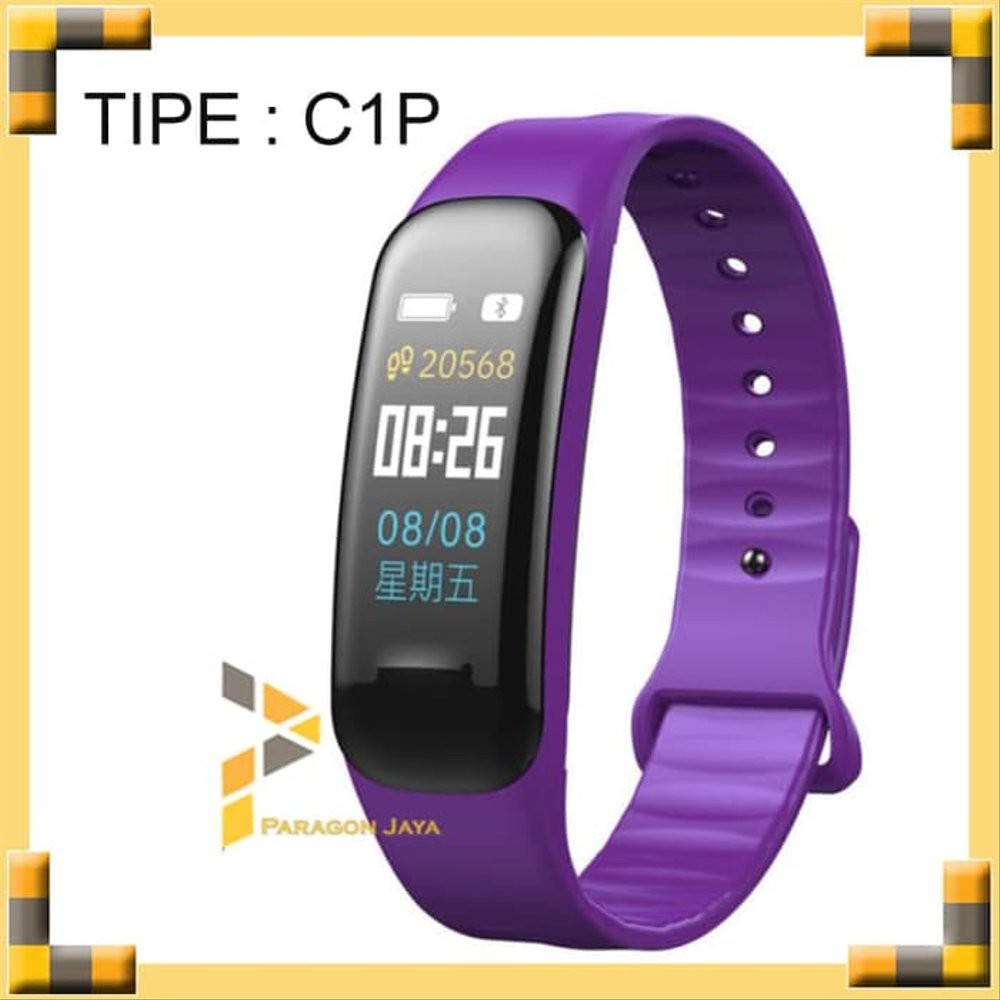 Pj Smartband C1 Plus Smart Watch Not Xiaomi Mi Band 3 Black Terlaris