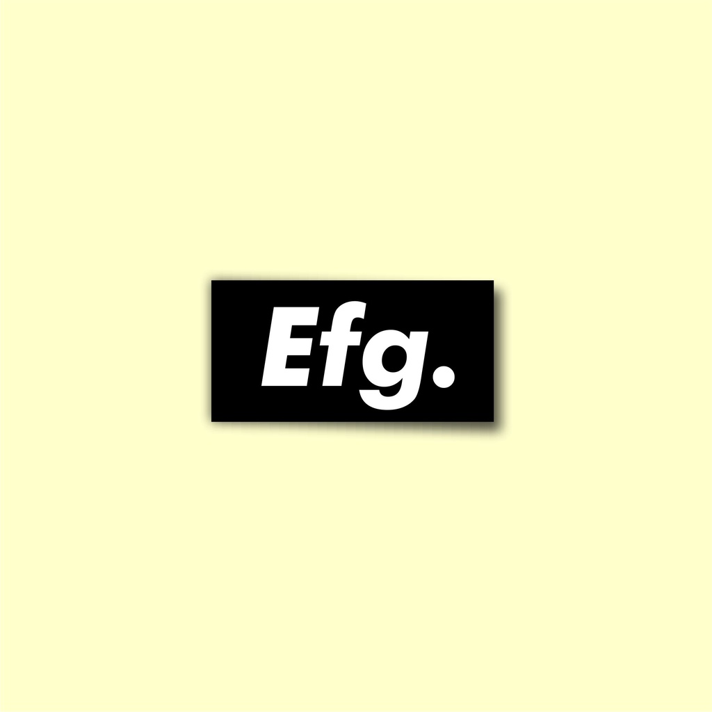 

Stiker Sticker EFG Black White Case Phone Logo Brand Skate Surf Band Aesthetic Grosir Murah Pop Art Clothing Basic Daily Tumblr Laptop HP Casing Striping Tempel Label Merk Dinding Graftac Vinyl High Quality decal