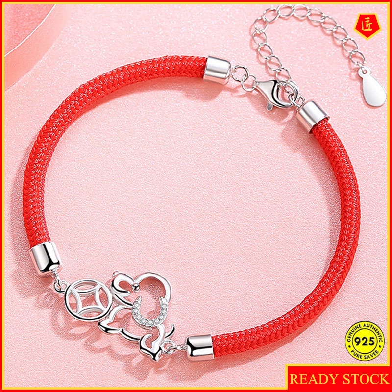 Chinese Zodiac Zodiac Year of Dog This Animal Year Red Rope Fortune Dog Bracelet