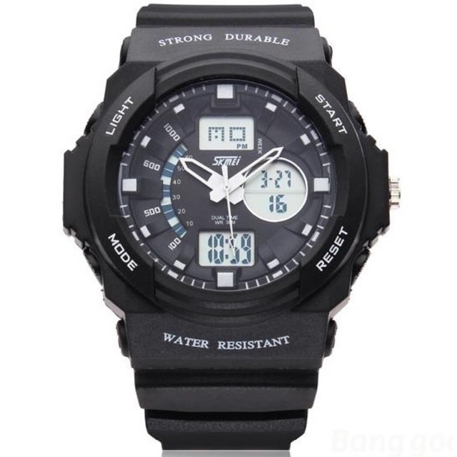 Jam Tangan Skmei Analog Digital Pria - Black