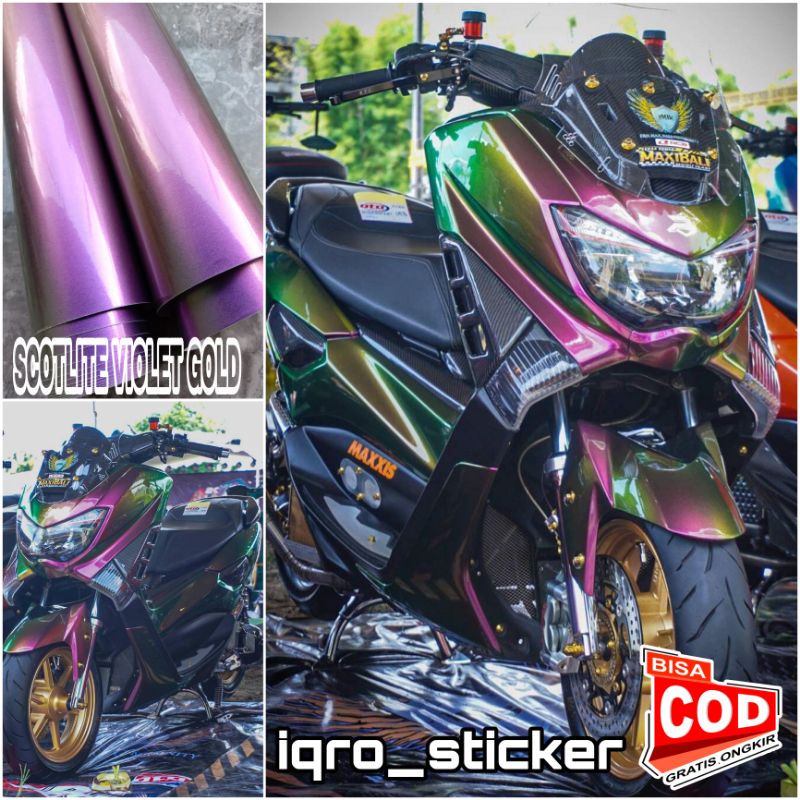 Sticker Scotlite Bunglon Violet Gold Skotlet Motor Bunglon Premium Scotlite Bunglon Merk Infinity