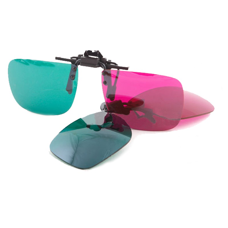 Kacamata 3D Clip On Green Magenta ( Hijau Magenta ) Anaglyph - Best Seller