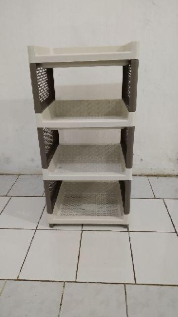 Olymplast Rso 04 Rak Susun 4 Plastik Dapur / Buku / Piring / Kamar Mandi / Mainan Serbaguna