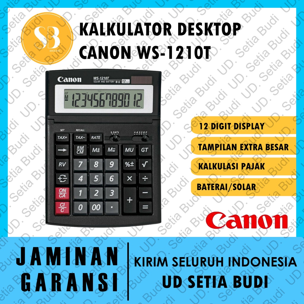 Kalkulator Desktop CANON WS-1210T Asli dan Bergaransi