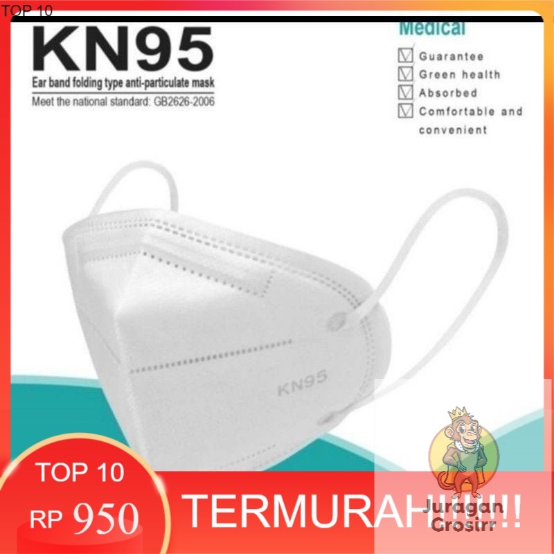 JG - MASKER KN 95 / 5 PLY / MASKER 5 PLY PUTIH ISI 10