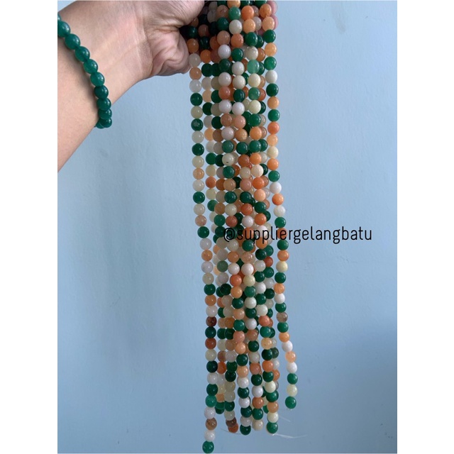 bahan batu 10mm TRIDATU AGATE doff KHAS BALI aksesoris gelang kalung